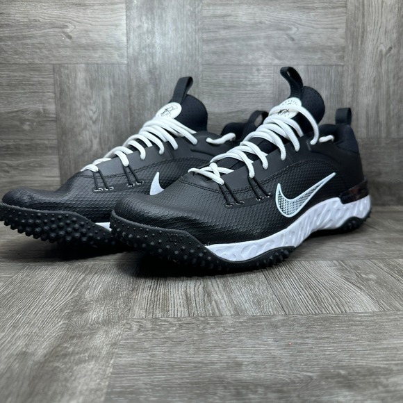 Nike Huarache 9 Elite TF LAX Mens 15 Black White Turf Lacrosse NEW FN0310-002 main image 8